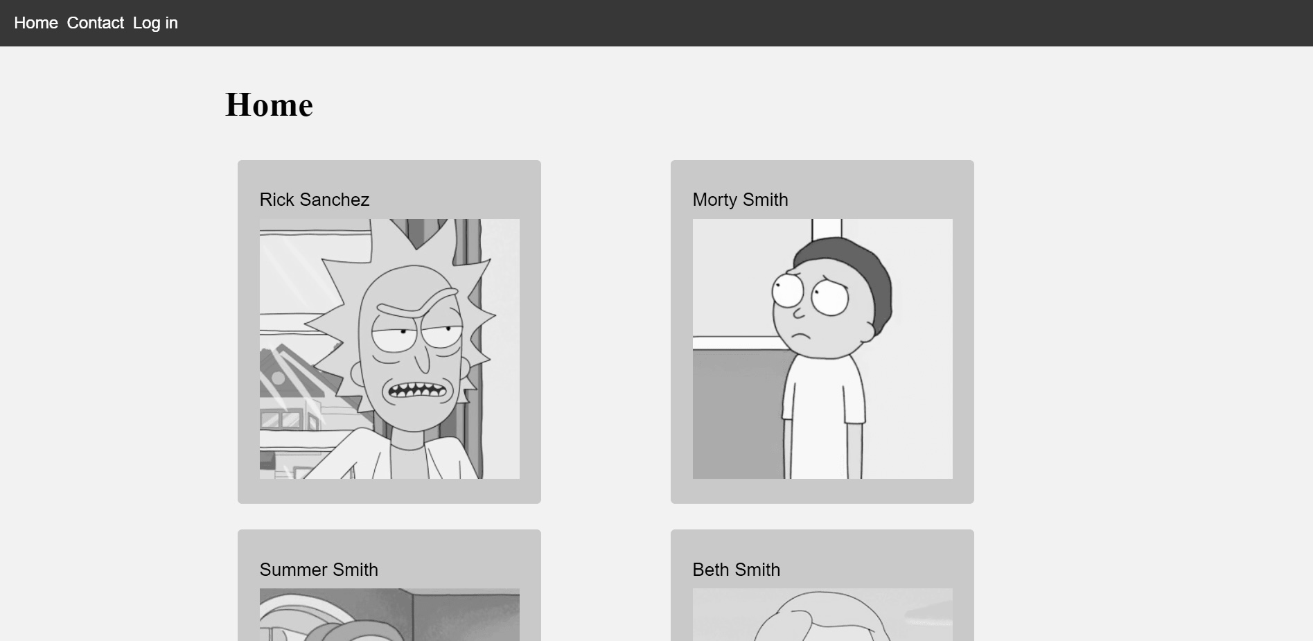 A website about Rick & Morty small version